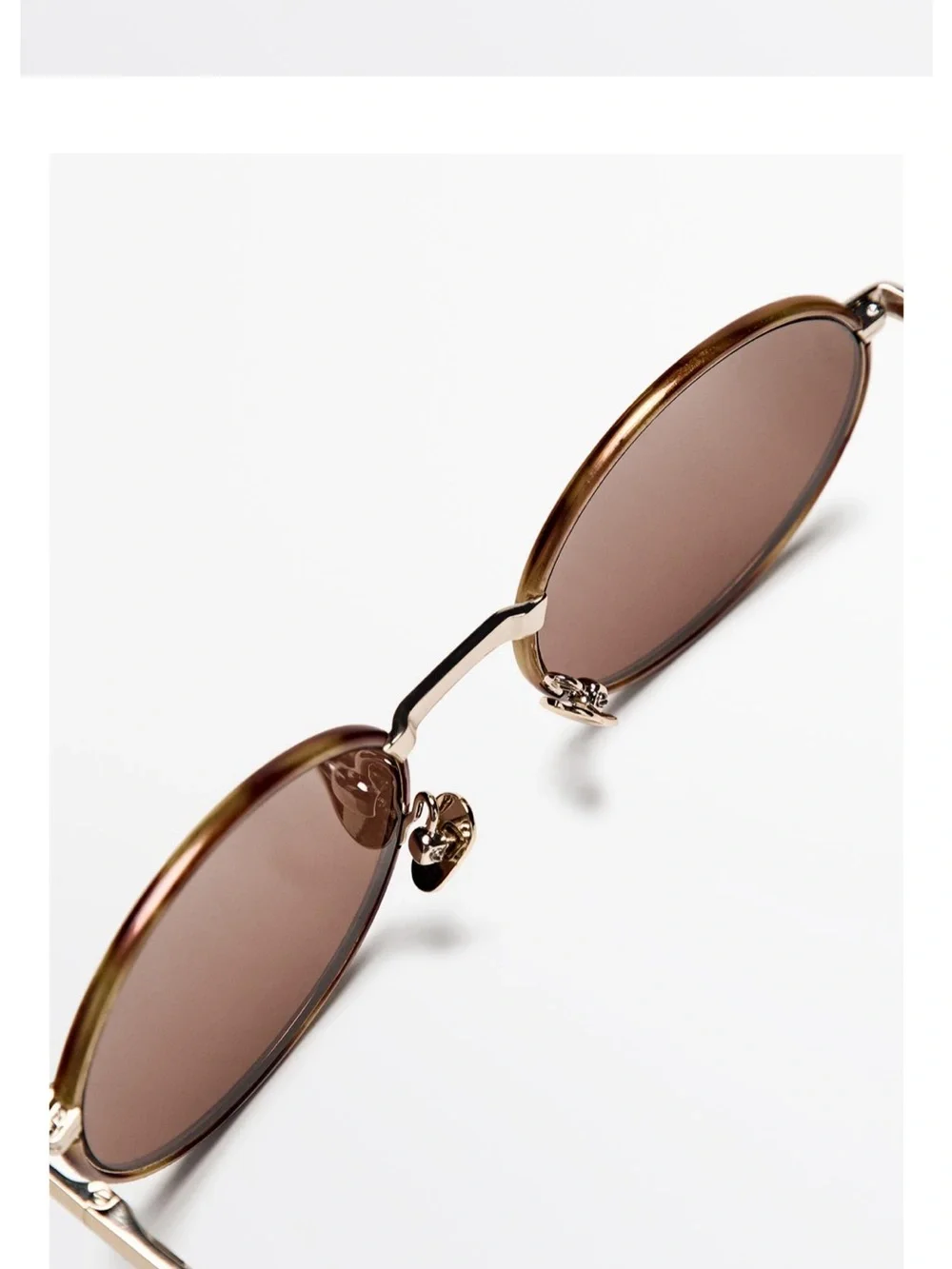 Massimo Dutti Contrast Round Sunglasses NWT